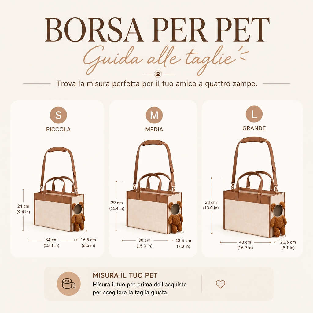 Guida alle taglie PawPocket in italiano